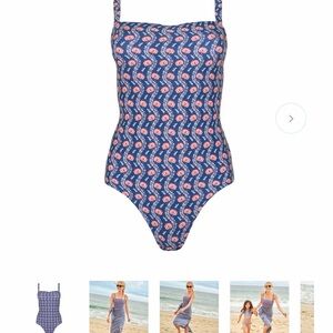 Elegant Blue and Pink Women's One Piece Swimsuit